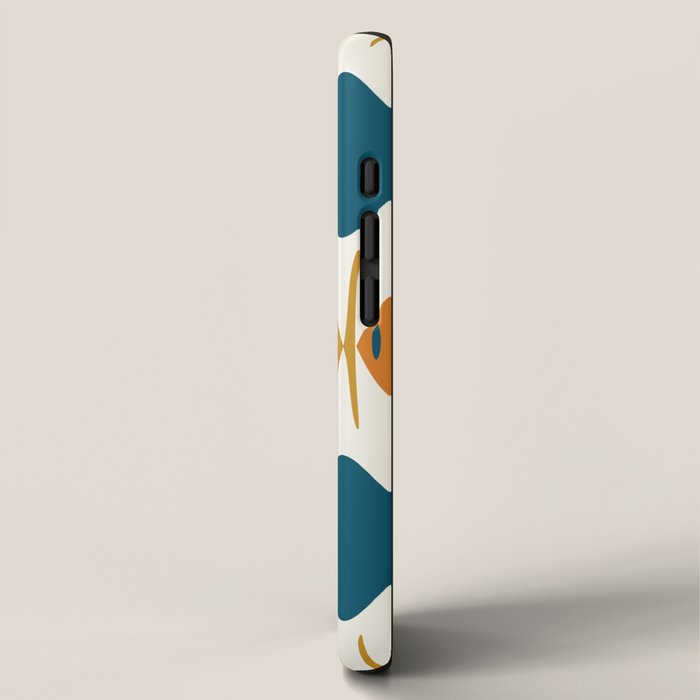 Retro Fish Mid Century Modern Multicolor Abstract Pattern iPhone Case Gallery Image 2