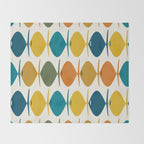 Retro Fish Mid Century Modern Multicolor Abstract Pattern Throw Blanket Gallery Image 2