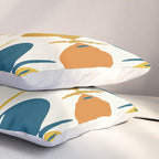 Retro Fish Mid Century Modern Multicolor Abstract Pattern Pillow Sham Gallery Image 3