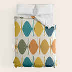 Retro Fish Mid Century Modern Multicolor Abstract Pattern Comforter Gallery Image 6