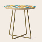 Retro Fish Mid Century Modern Multicolor Abstract Pattern Side Table Gallery Image 1