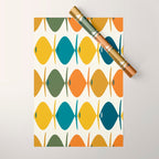 Retro Fish Mid Century Modern Multicolor Abstract Pattern Wrapping Paper Gallery Image 1
