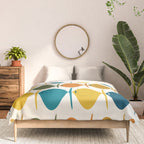 Retro Fish Mid Century Modern Multicolor Abstract Pattern Comforter Gallery Image 3