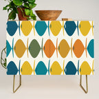 Retro Fish Mid Century Modern Multicolor Abstract Pattern Credenza Gallery Image 1
