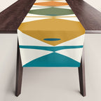 Retro Fish Mid Century Modern Multicolor Abstract Pattern Table Runner Gallery Image 1