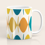 Retro Fish Mid Century Modern Multicolor Abstract Pattern Coffee Mug Gallery Image 1