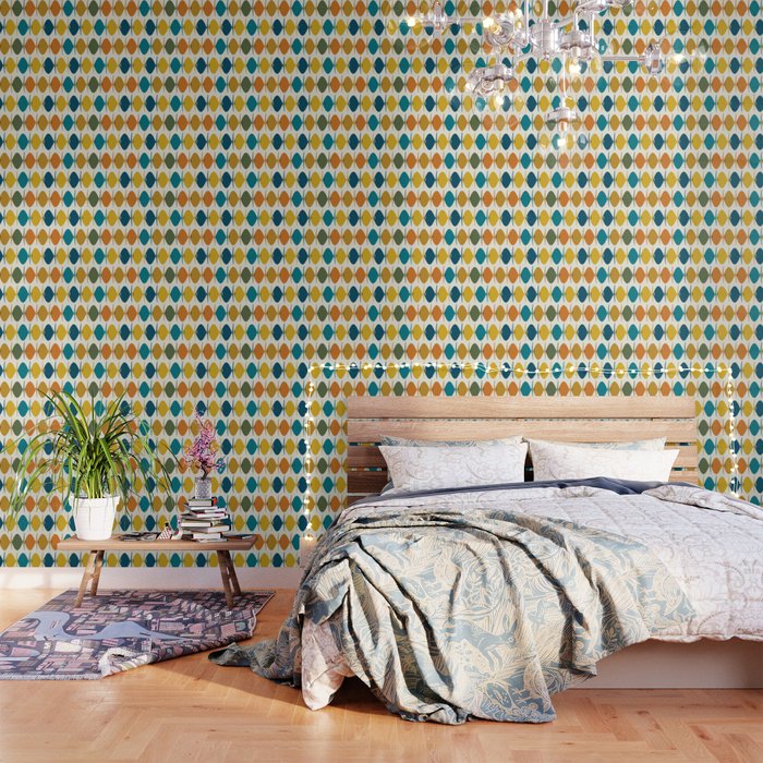 Retro Fish Mid Century Modern Multicolor Abstract Pattern Wallpaper Gallery Image 3