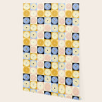 Retro Flowers Check Pattern XXVII Wallpaper Gallery Image 2