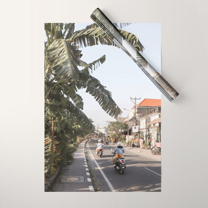 Tropical Road On Bali Island Art Print | Summer Holiday Photo | Digital Indonesia Travel Photography Wrapping Paper Gallery Image 1