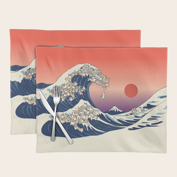 The Great Wave of Corgis Placemat Gallery Image 1
