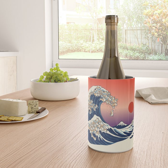 The Great Wave of Corgis Wine Chiller Gallery Image 4