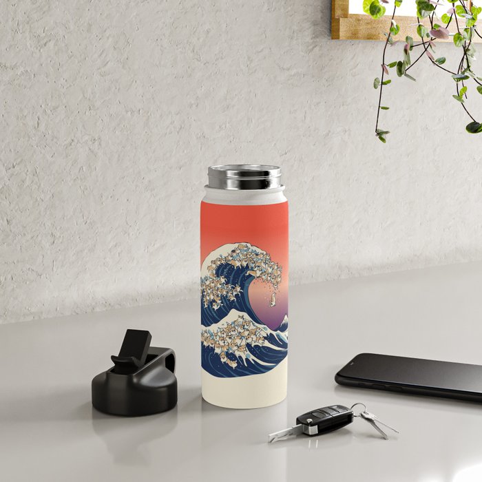 The Great Wave of Corgis Water Bottle Gallery Image 4