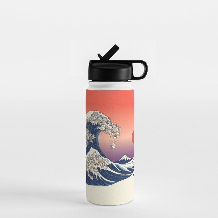 The Great Wave of Corgis Water Bottle Gallery Image 1