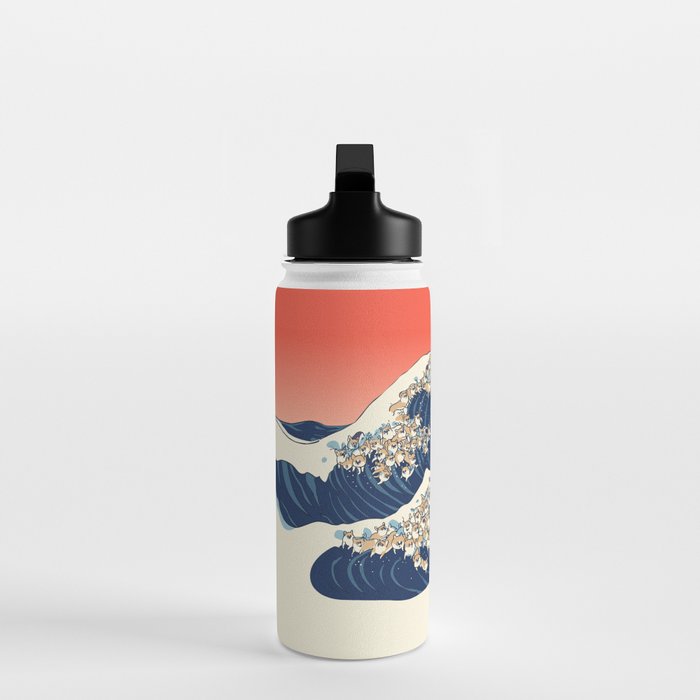 The Great Wave of Corgis Water Bottle Gallery Image 3