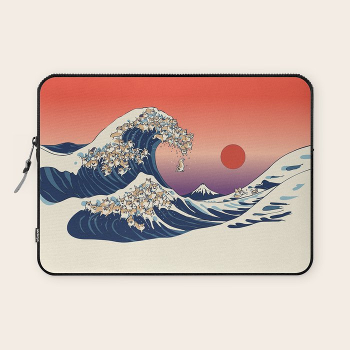 The Great Wave of Corgis Laptop Sleeve Gallery Image 1