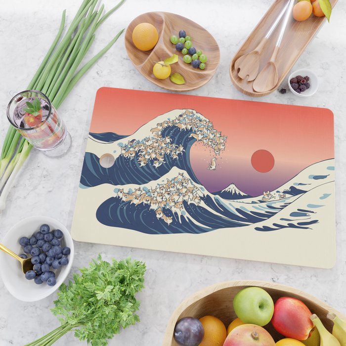 The Great Wave of Corgis Cutting Board Gallery Image 2
