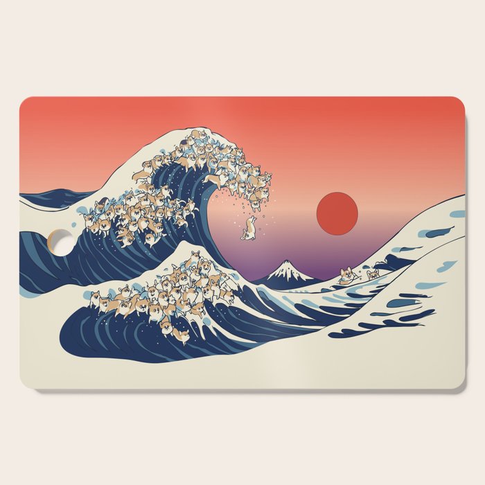 The Great Wave of Corgis Cutting Board Gallery Image 1