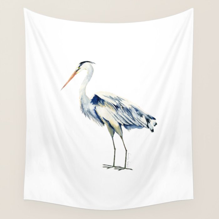 Blue Heron  Wall Tapestry Gallery Image 4