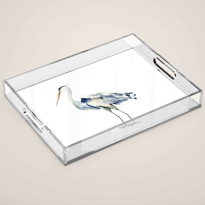 Blue Heron  Acrylic Tray Gallery Image 1