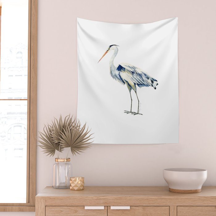 Blue Heron  Wall Tapestry Gallery Image 2