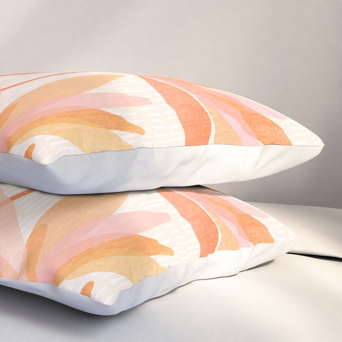 Earthy Pastel Floral Illustration Pillow Sham Gallery Image 3