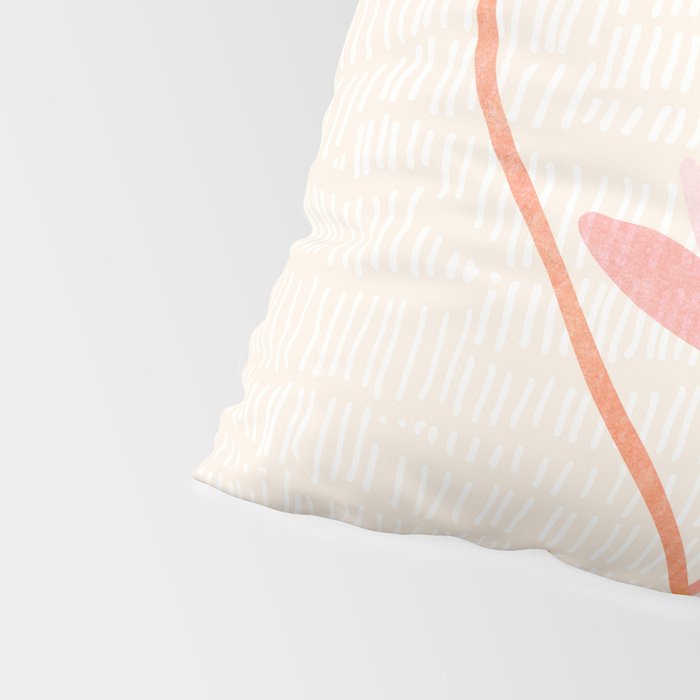 Earthy Pastel Floral Illustration Pillow Sham Gallery Image 4