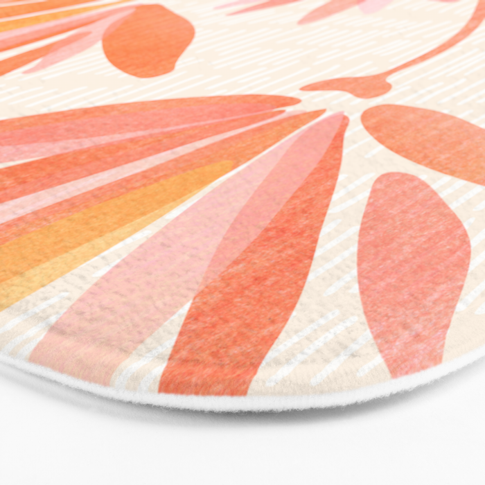 Earthy Pastel Floral Illustration Bath Mat Gallery Image 3