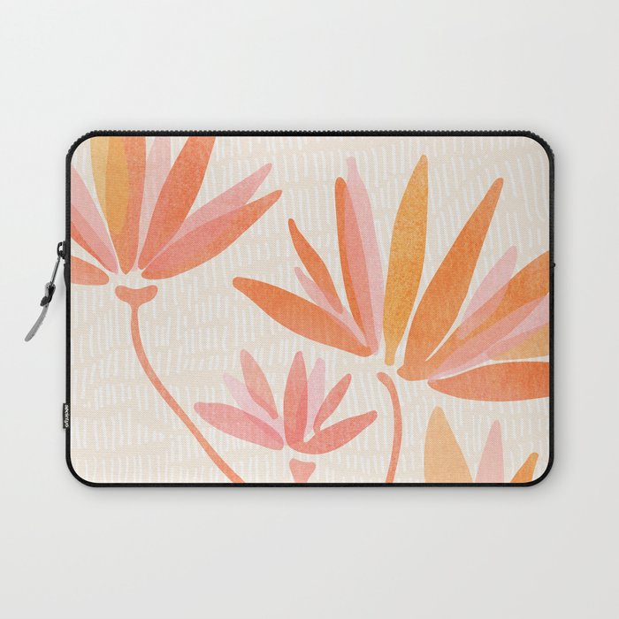 Earthy Pastel Floral Illustration Laptop Sleeve Gallery Image 1