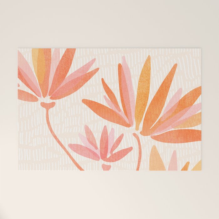 Earthy Pastel Floral Illustration Welcome Mat Gallery Image 1