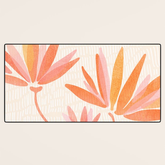 Earthy Pastel Floral Illustration Desk Mat Gallery Image 3