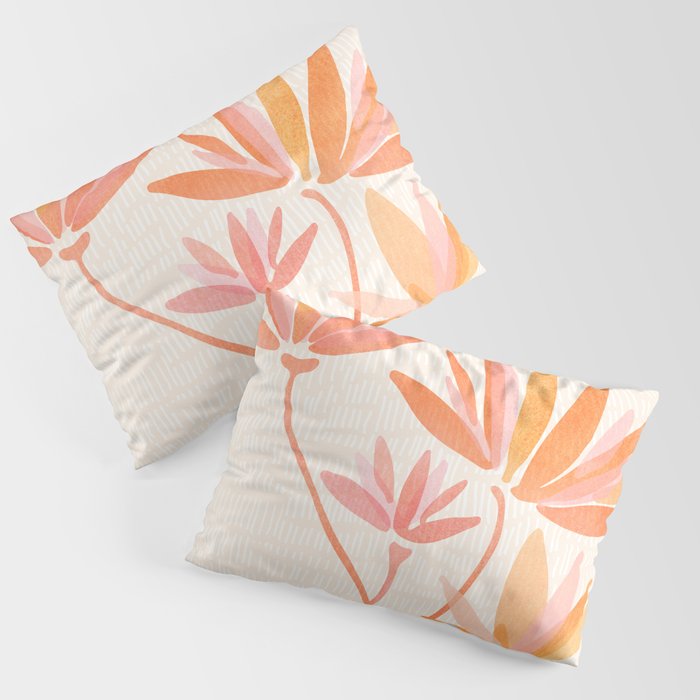 Earthy Pastel Floral Illustration Pillow Sham Gallery Image 3