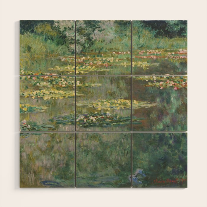 Water Lily Pond Claude Monet Wood Wall Art Gallery Image 1