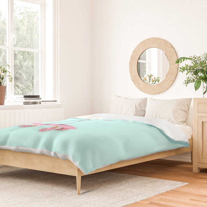 SKATE FLAMINGO Duvet Cover Gallery Image 2