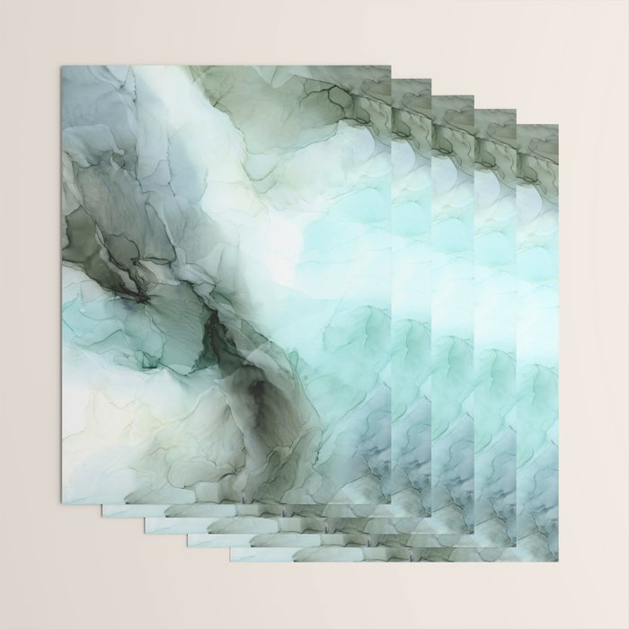 Calm Nature Inspired Abstract Flow Landscape Painting Wrapping Paper Gallery Image 3