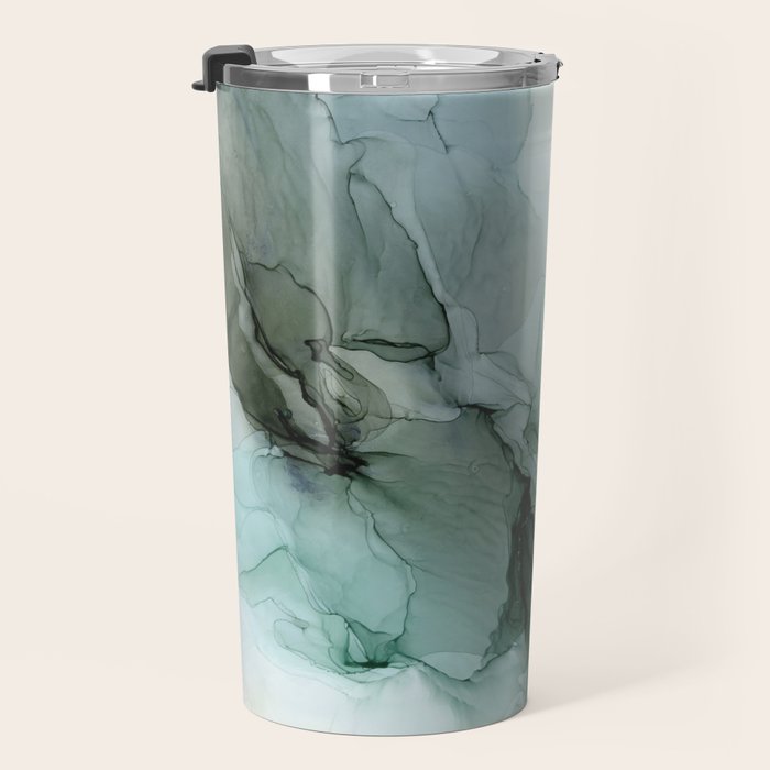 Calm Nature Inspired Abstract Flow Landscape Painting Travel Mug Gallery Image 3