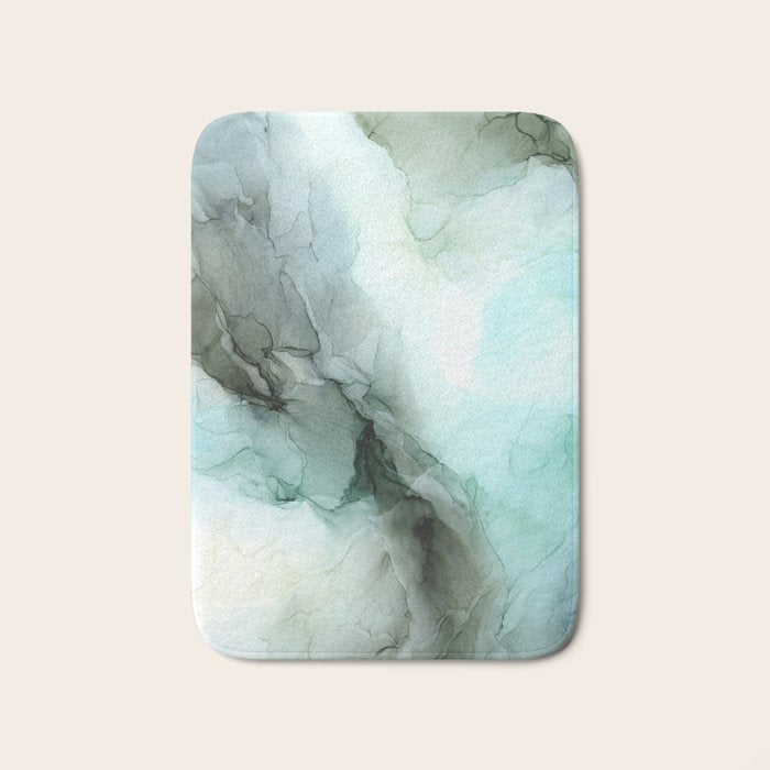 Calm Nature Inspired Abstract Flow Landscape Painting Bath Mat Gallery Image 1