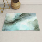 Calm Nature Inspired Abstract Flow Landscape Painting Rug Gallery Image 1
