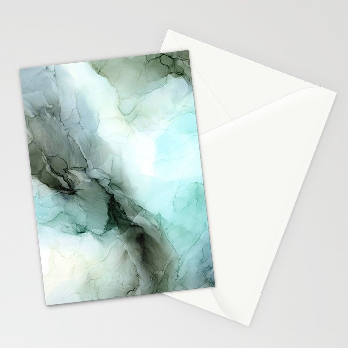 Calm Nature Inspired Abstract Flow Landscape Painting Stationery Card Gallery Image 2