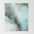 Calm Nature Inspired Abstract Flow Landscape Painting Throw Blanket Gallery Image 2