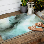 Calm Nature Inspired Abstract Flow Landscape Painting Outdoor Rug Gallery Image 2