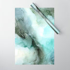 Calm Nature Inspired Abstract Flow Landscape Painting Wrapping Paper Gallery Image 1