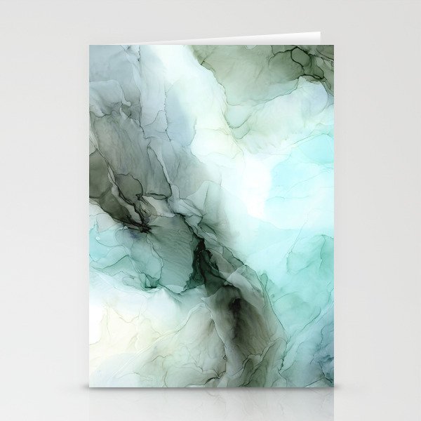 Calm Nature Inspired Abstract Flow Landscape Painting Stationery Card Gallery Image 2