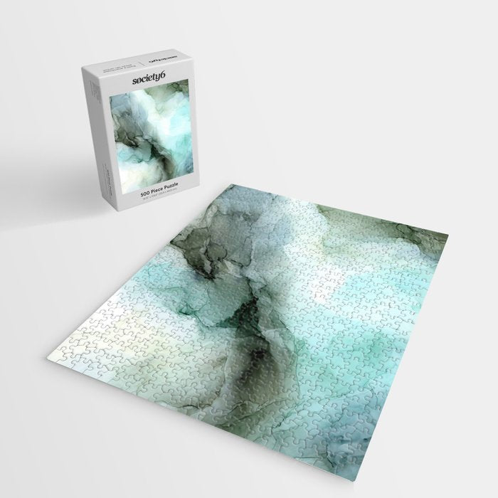 Calm Nature Inspired Abstract Flow Landscape Painting Jigsaw Puzzle Gallery Image 2