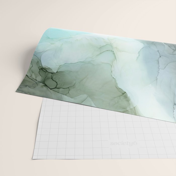 Calm Nature Inspired Abstract Flow Landscape Painting Wrapping Paper Gallery Image 2