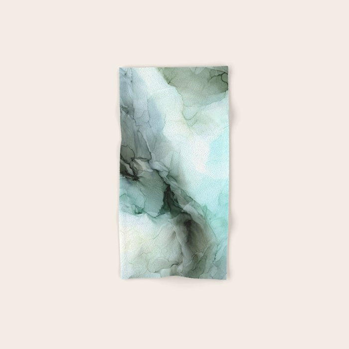 Calm Nature Inspired Abstract Flow Landscape Painting Bath Towel Gallery Image 1
