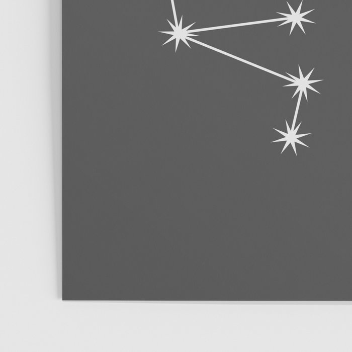 Sagittarius Zodiac Star Constellation Line Art Grey Poster Gallery Image 3