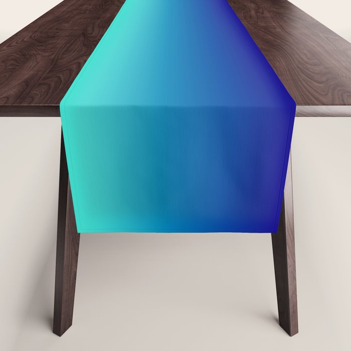 Turquoise Ultramarine Blue Gradient Table Runner Gallery Image 1