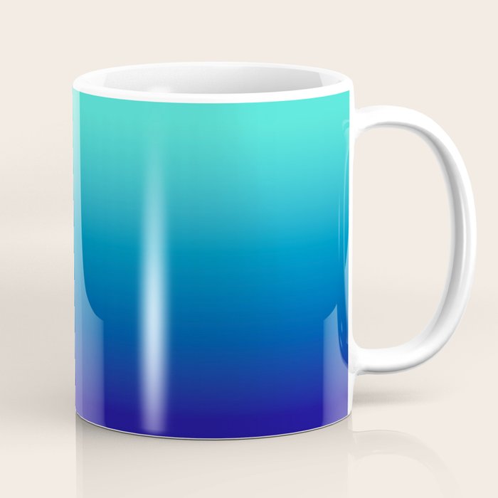 Turquoise Ultramarine Blue Gradient Coffee Mug Gallery Image 1