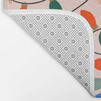 Colorful Holiday String Lights Pattern on Peach Background Bath Mat Gallery Image 2