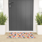 Colorful Holiday String Lights Pattern on Peach Background Welcome Mat Gallery Image 3